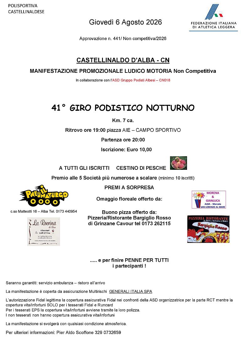 41° Giro Podistico Notturno