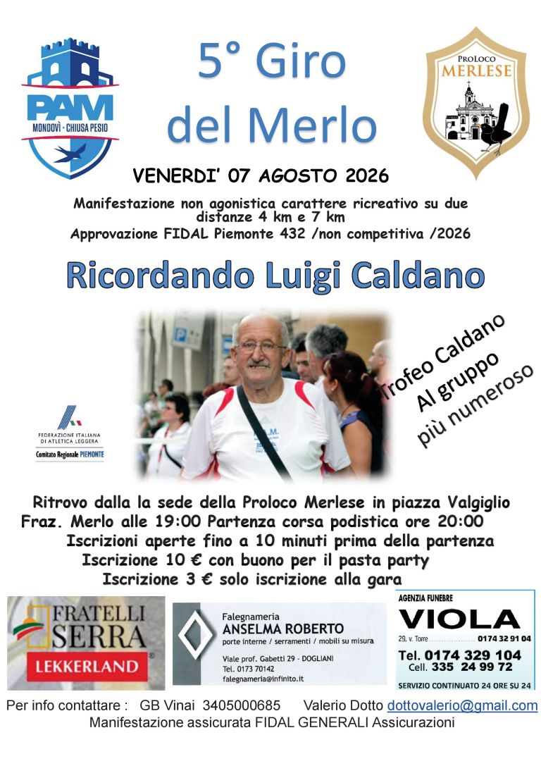5° Giro del Merlo - Ricordando Luigi Caldano
