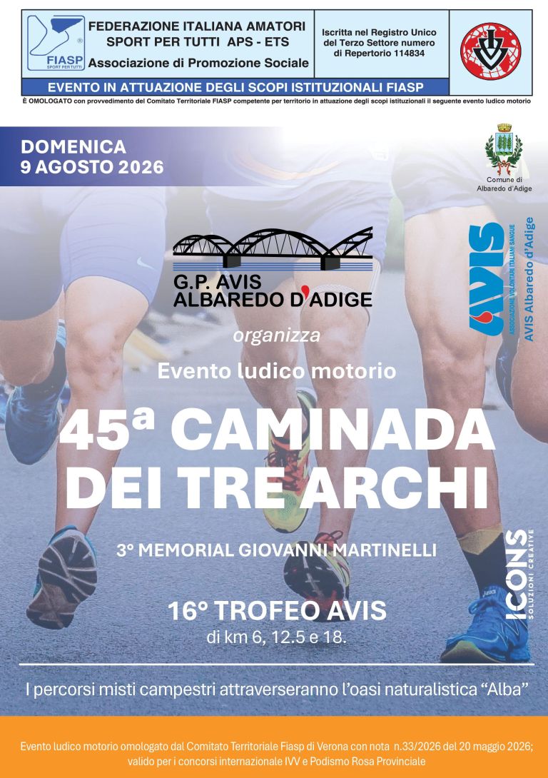 45° Caminada dei Tre Archi - 16° Trofeo Avis