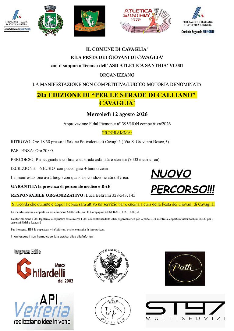 20° Per le Strade di Calliano