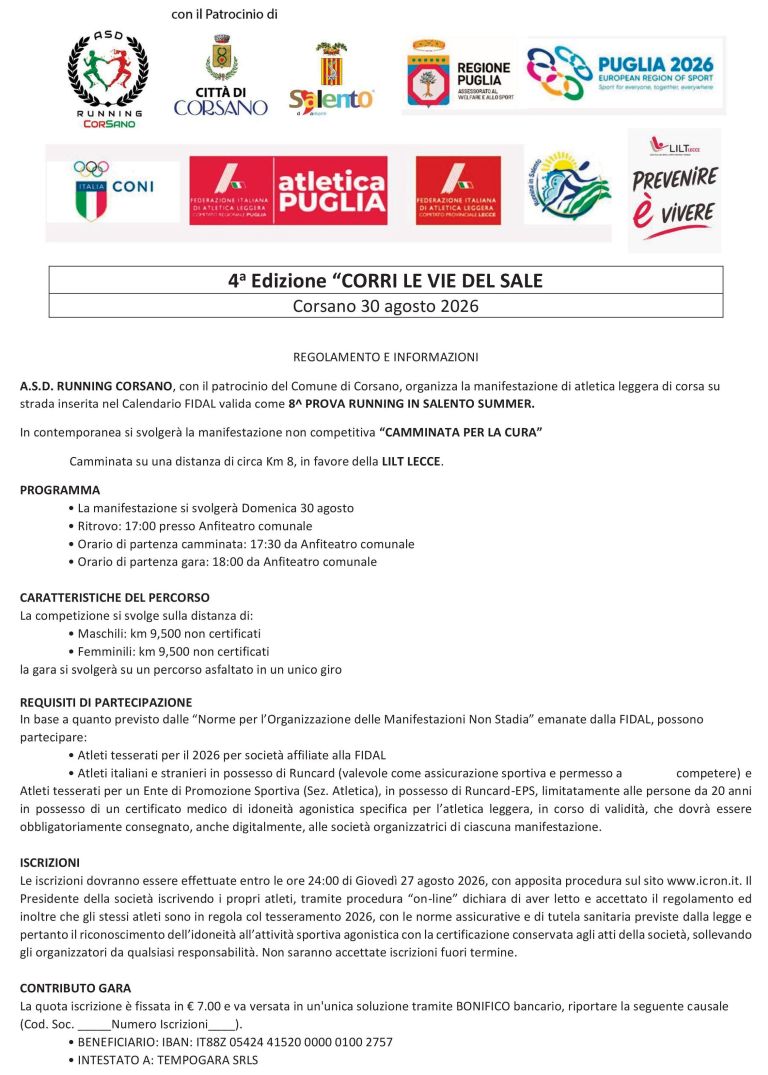 4° Corri le vie del Sale