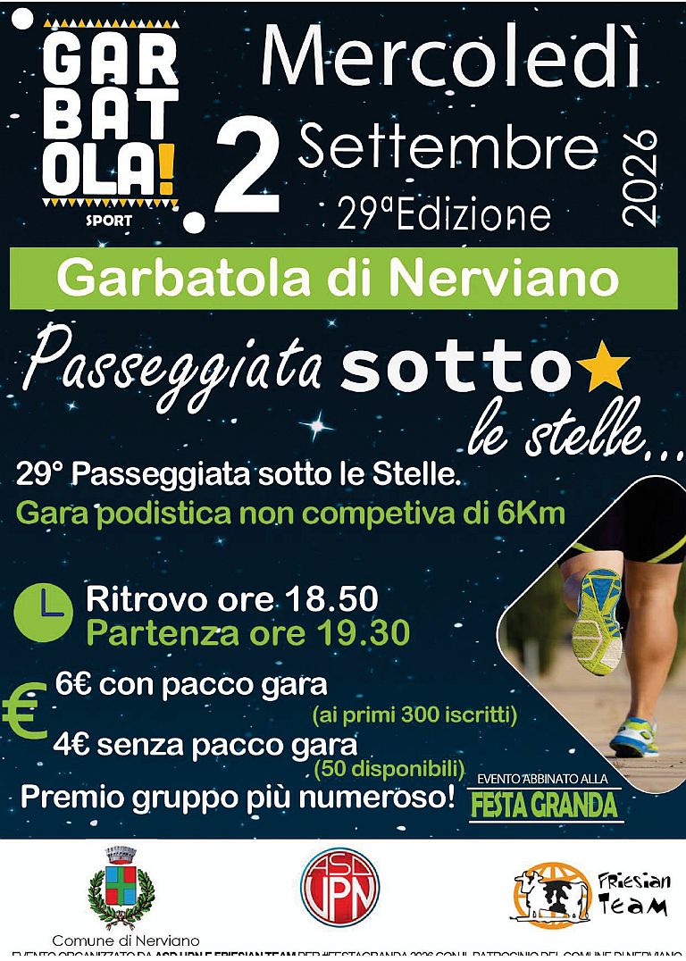 29° Passeggiata sotto le Stelle