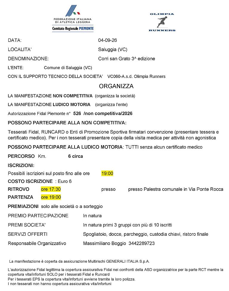 3° Corri San Grato