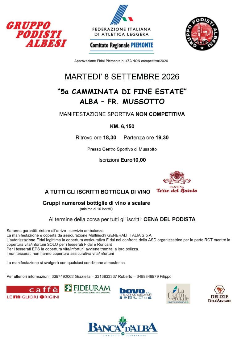 5° Camminata di Fine Estate