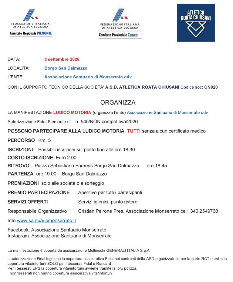 Ludico motoria Santuario Monserrato