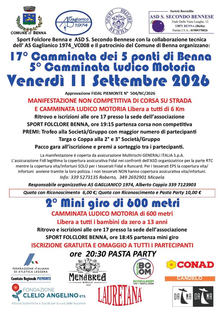 17° Camminata dei 5 ponti di Benna