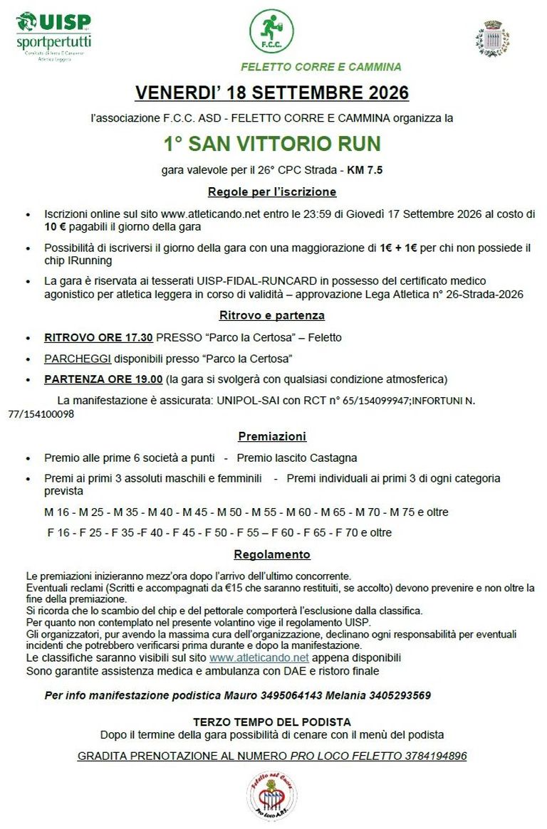 1° San Vittorio Run