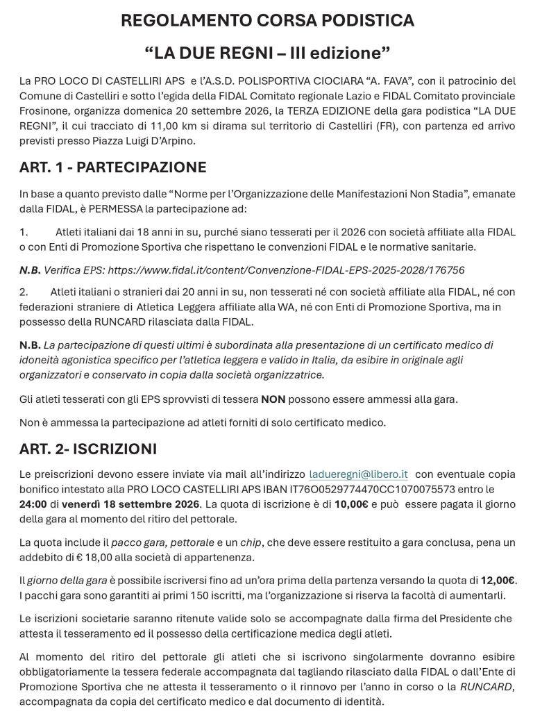 3° La Due Regni