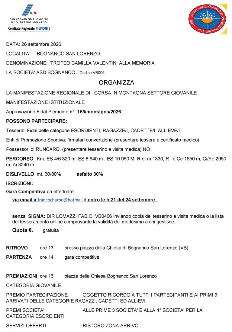 Trofeo Memorial Camilla Valentini