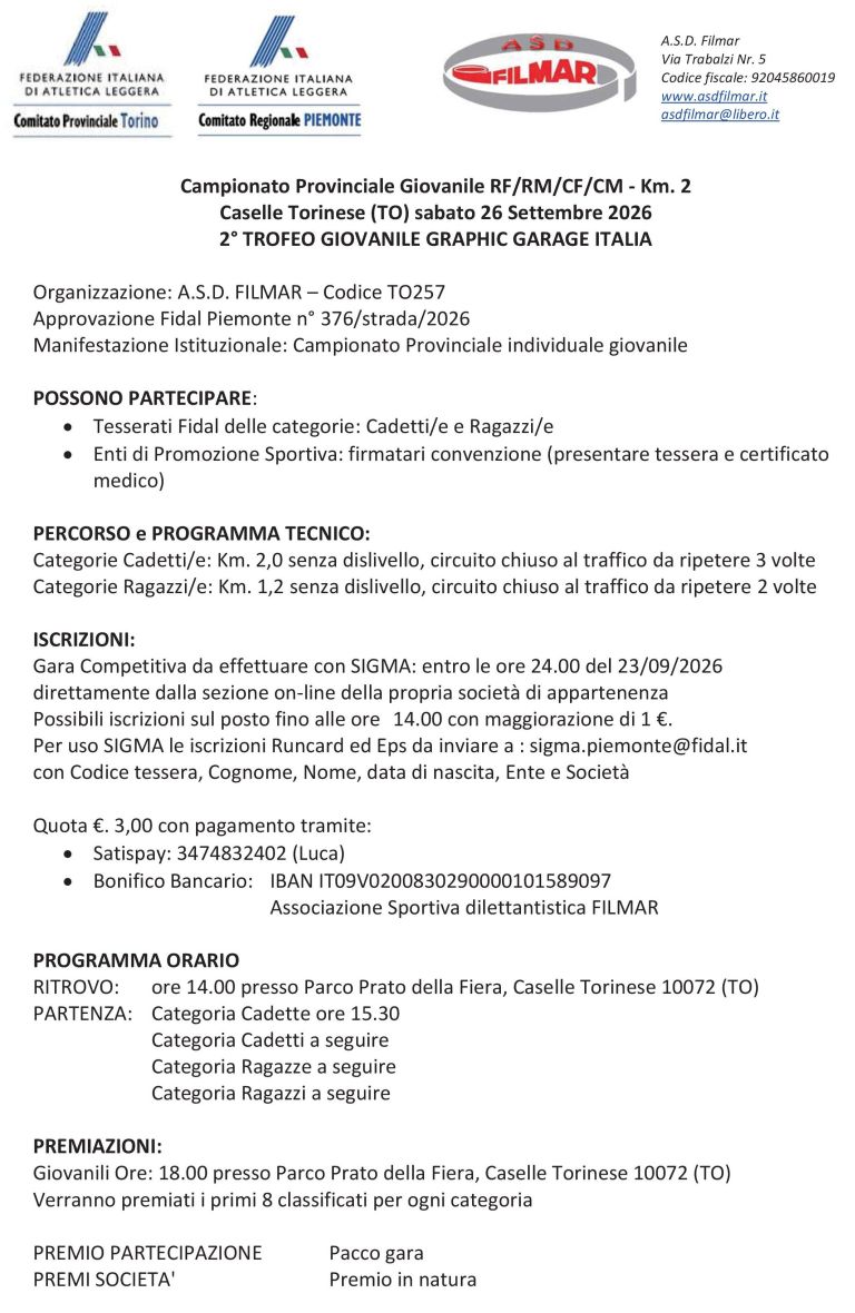 Trofeo Giovanile Graphic Garage Italia