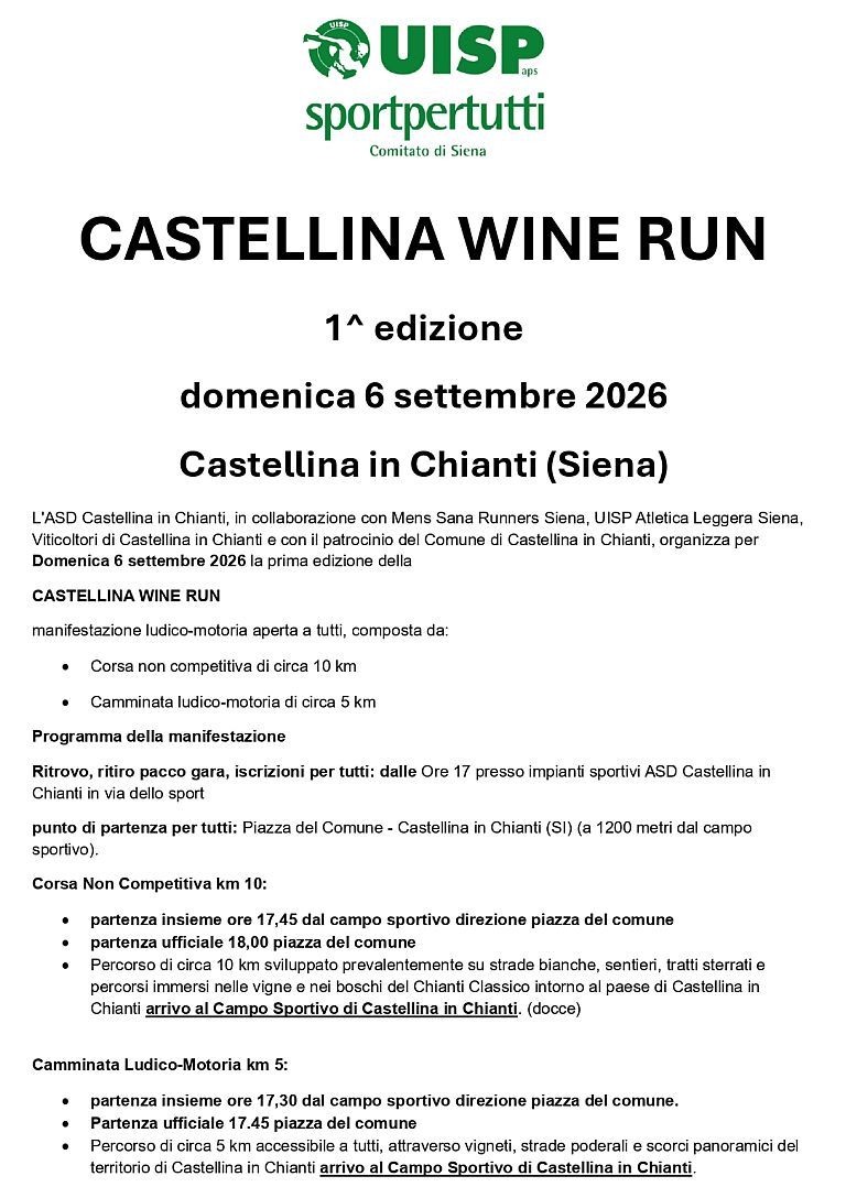 1° Castellina Wine Run