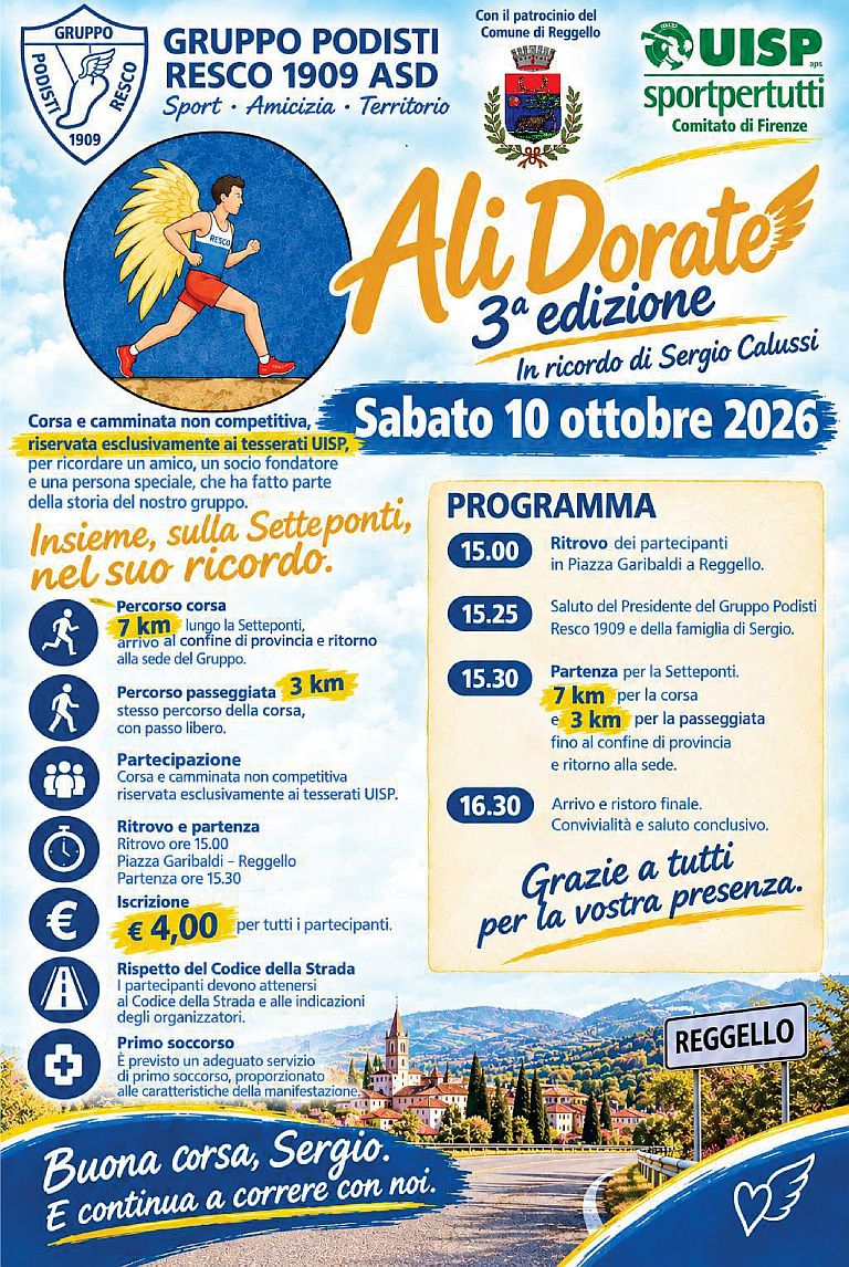 3° Ali Dorate, corsa in memoria di Sergio Calussi
