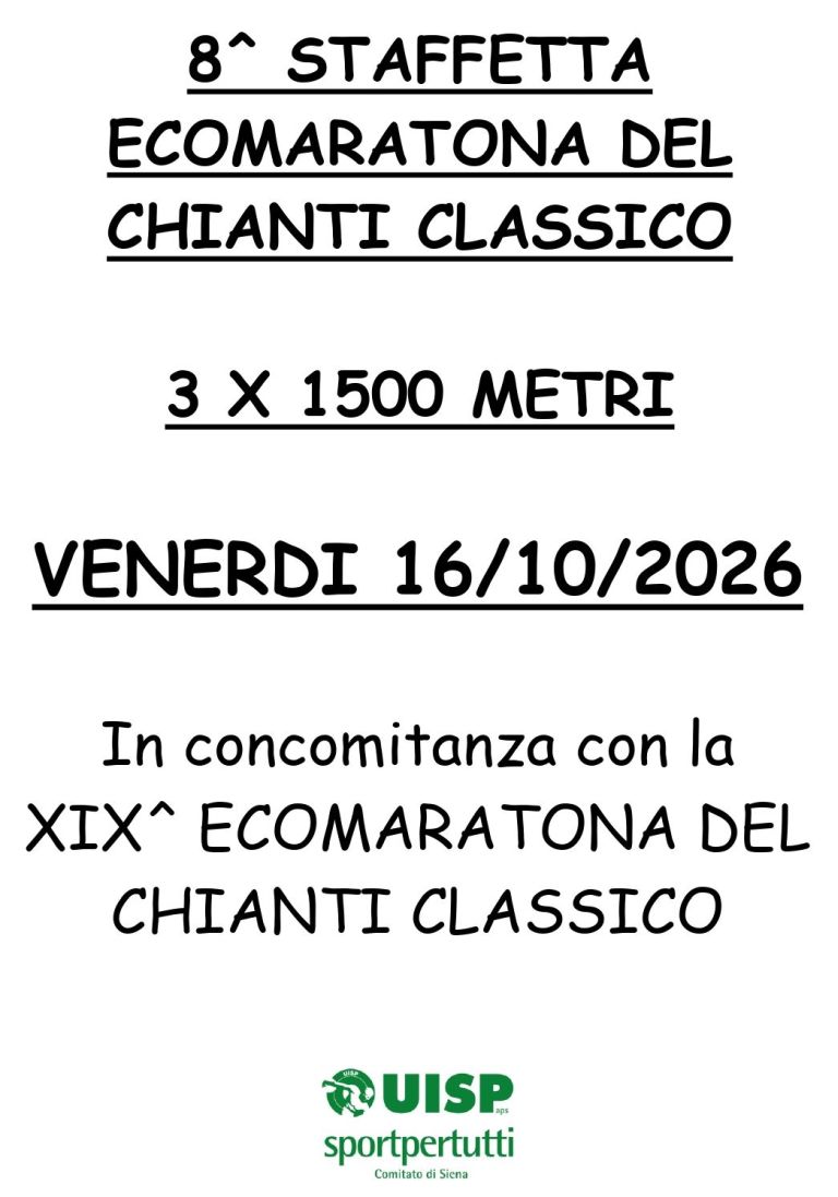 8° Staffetta EcoMaratona del Chianti Classico