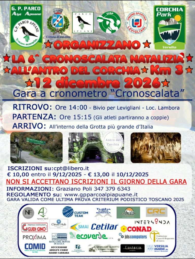 6° Cronoscalata Natalizia all'antro del Corchia