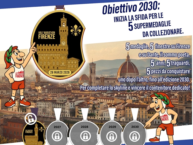 Half Marathon Firenze, inizia la sfida per le 5 super medaglie da collezionare