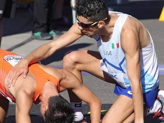 Massimo Stano in marcia a Treviso l' 8 Ottobre