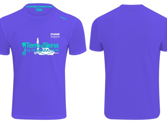 E’ viola chiaro la T-shirt tecnica della 10^ Terre di Siena Ultramarathon