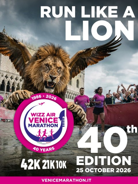 La 40^ Wizz Air Venicemarathon torna ad ispirarsi al Leone di San Marco e lancia l’hashtag #runlikealion