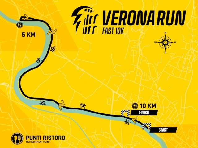 Il percorso della Verona Run Fast 10K che è anche non competitiva