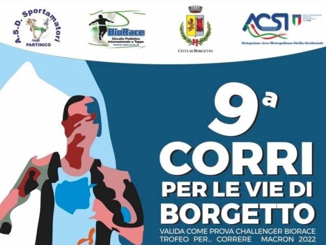 Sabato 13 agosto a Borgetto al via la nona edizione della “Corri per le Vie di Borgetto” BioRace